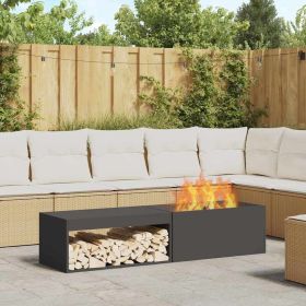 Fire Pit Black 62.99 x 17.72 x 13.78 in Steel Fire Pit Black 62.99 x 17.72 x 13.78 in Steel