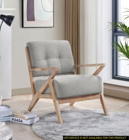 Modern Tufted Back Accent Chair 1pc Gray Upholstery Antique Finish Solid Rubberwood Unique Design Furniture Modern Tufted Back Accent Chair 1pc Gray Upholstery Antique Finish Solid Rubberwood Unique Design Furniture
